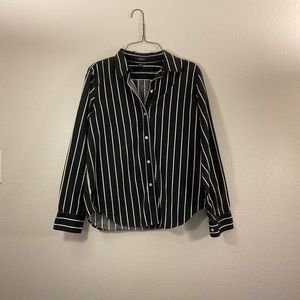 CHAPS | stripped button up | goth emo 90s